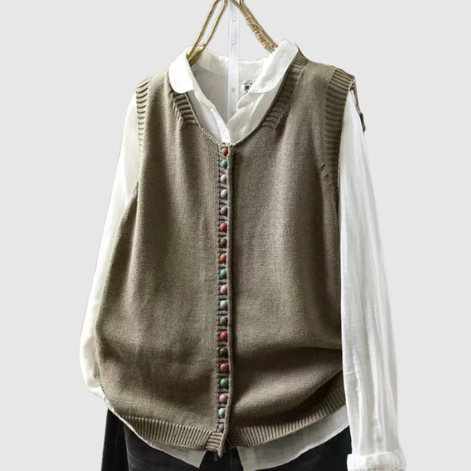 Nora - Cardigan boho avec des boutons et des détails vintage