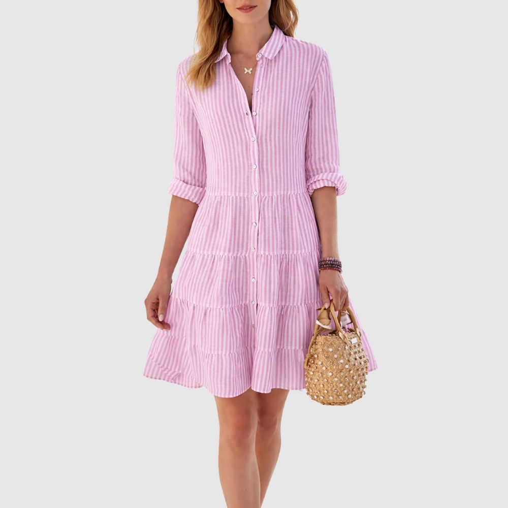 Zoé - Robe chemise à volants au style léger