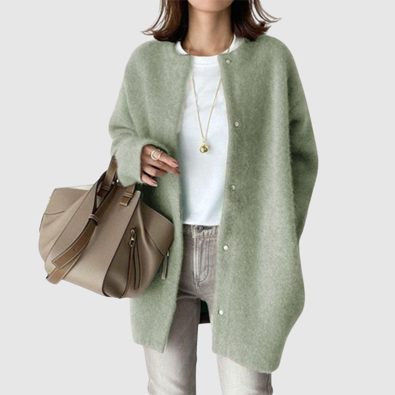 Nora – Cardigan en laine douce au design élégant et décontracté