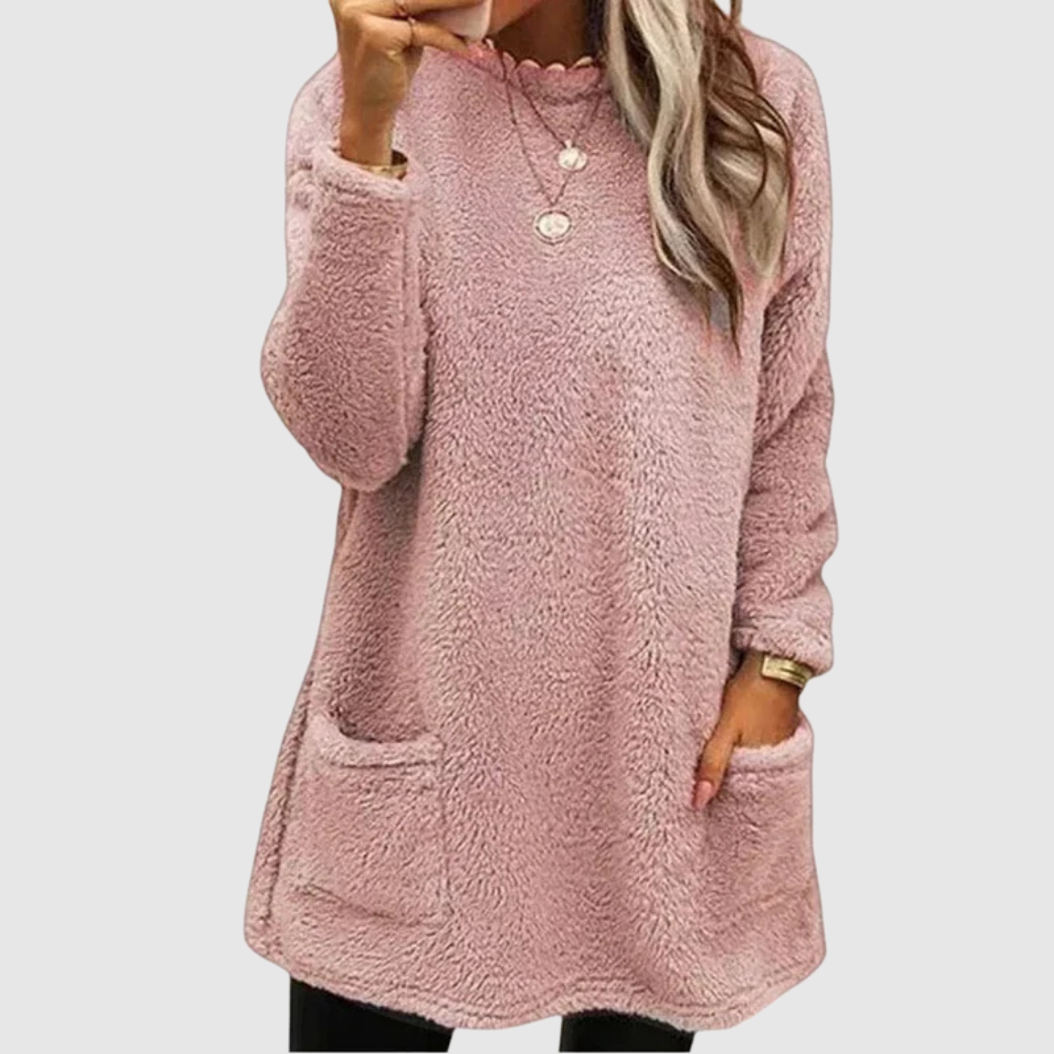 Nora – Sweat-shirt long en polaire douce