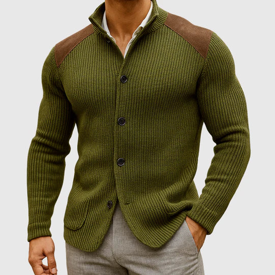 Šimon – Cardigan tressé élégant avec des épaules contrastées