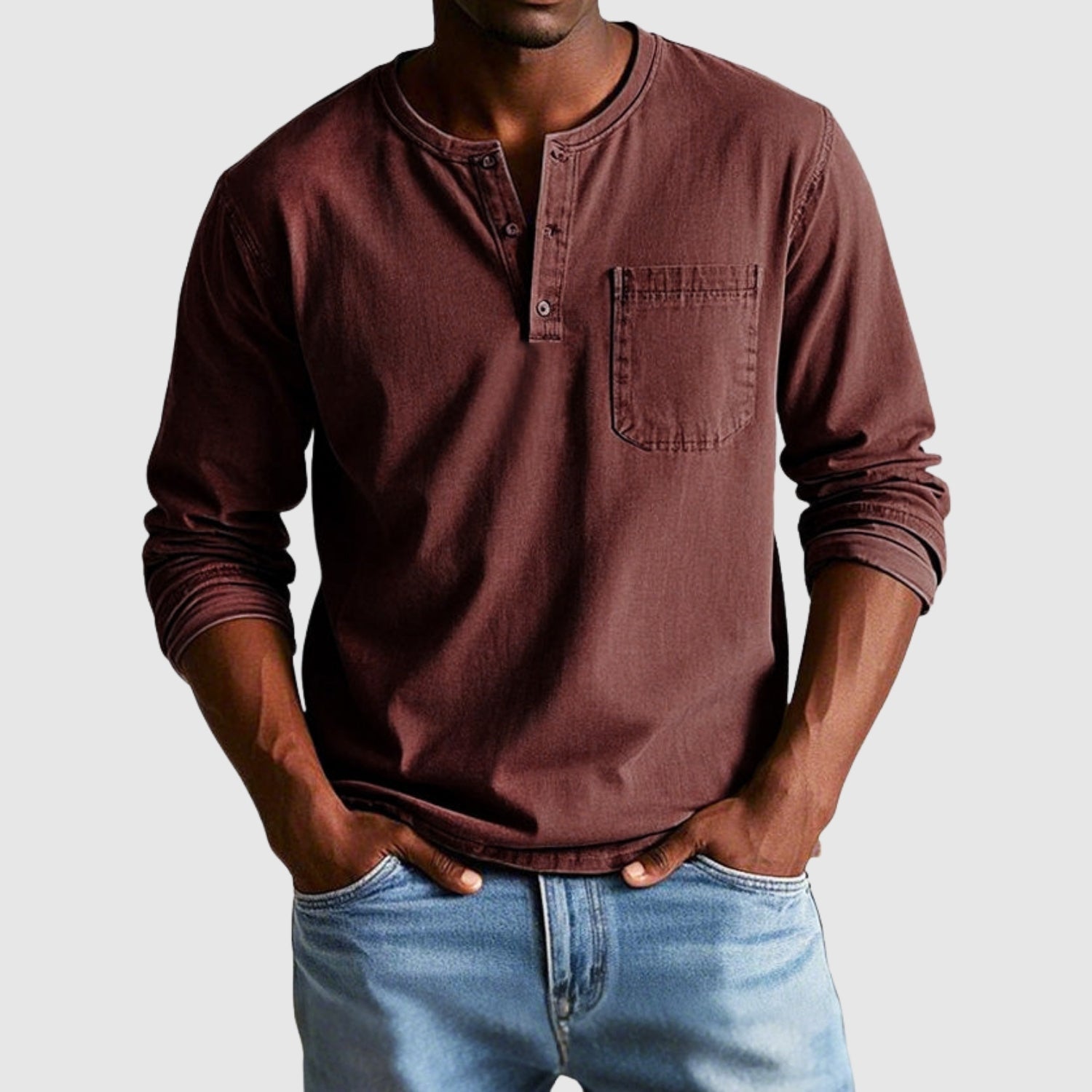 Lucas – Chemise vintage à manches longues