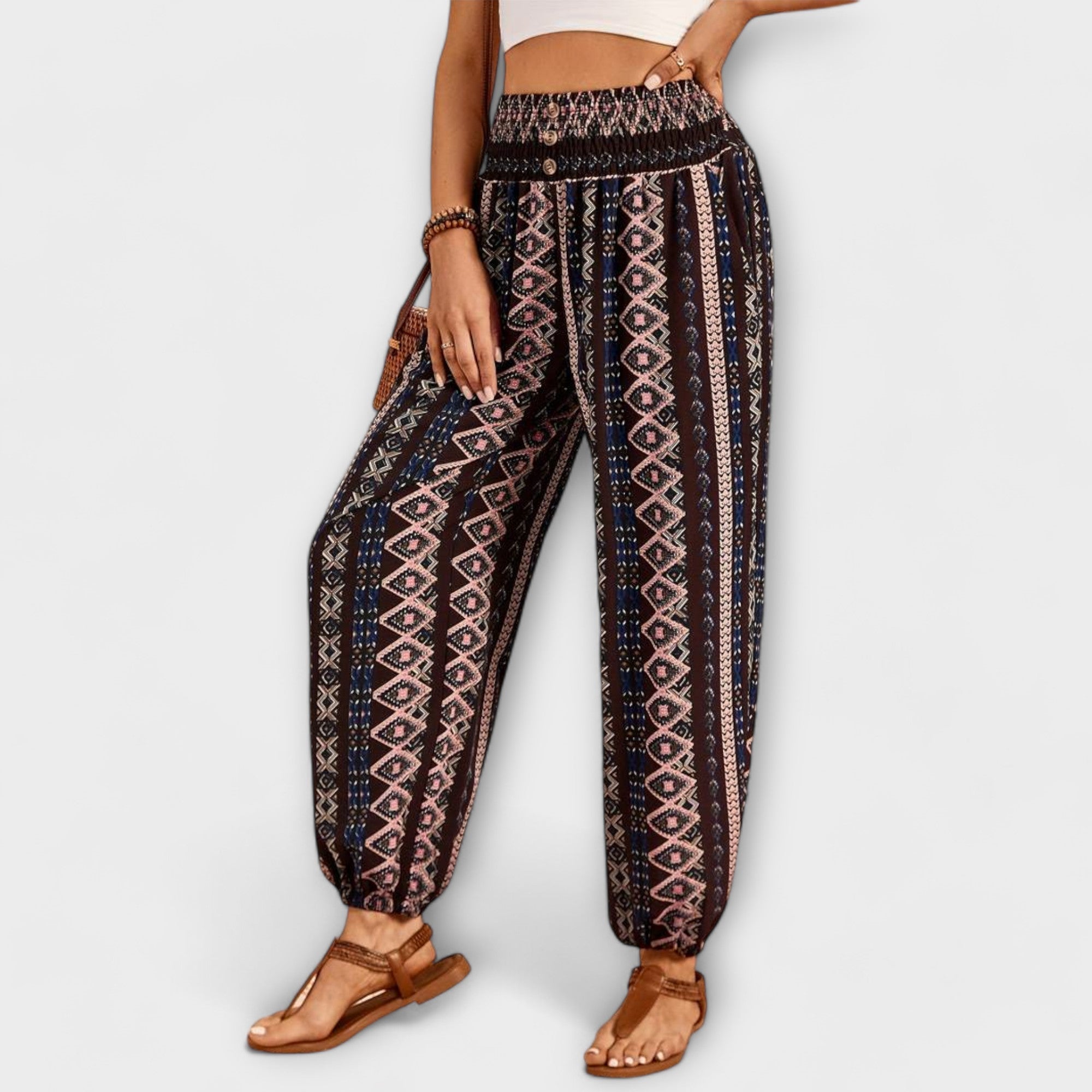 Mira - Pantalons ethniques avec imprimé graphique