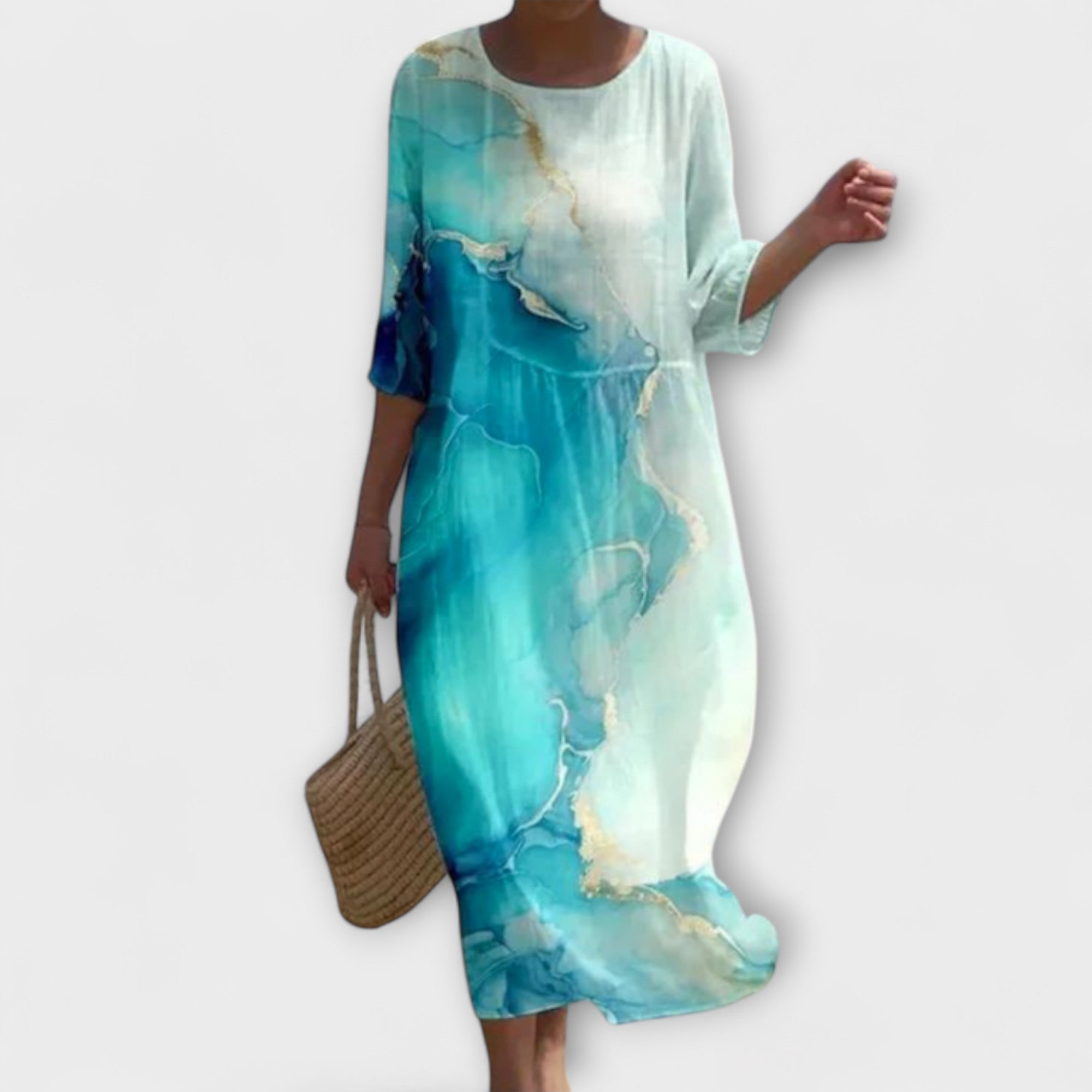 Léna - Robe longue élégante à motif floral