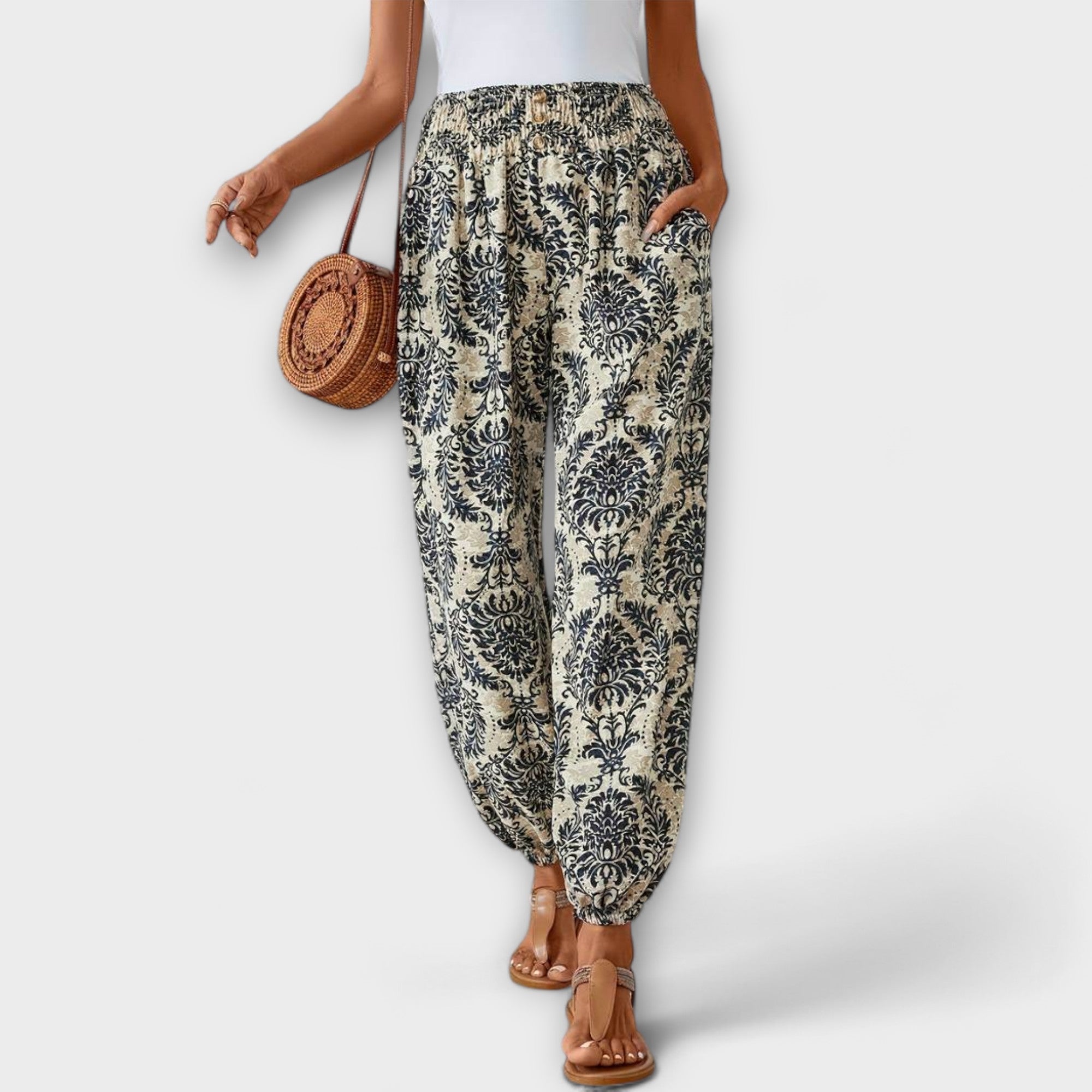 Mira - Pantalons ethniques avec imprimé graphique