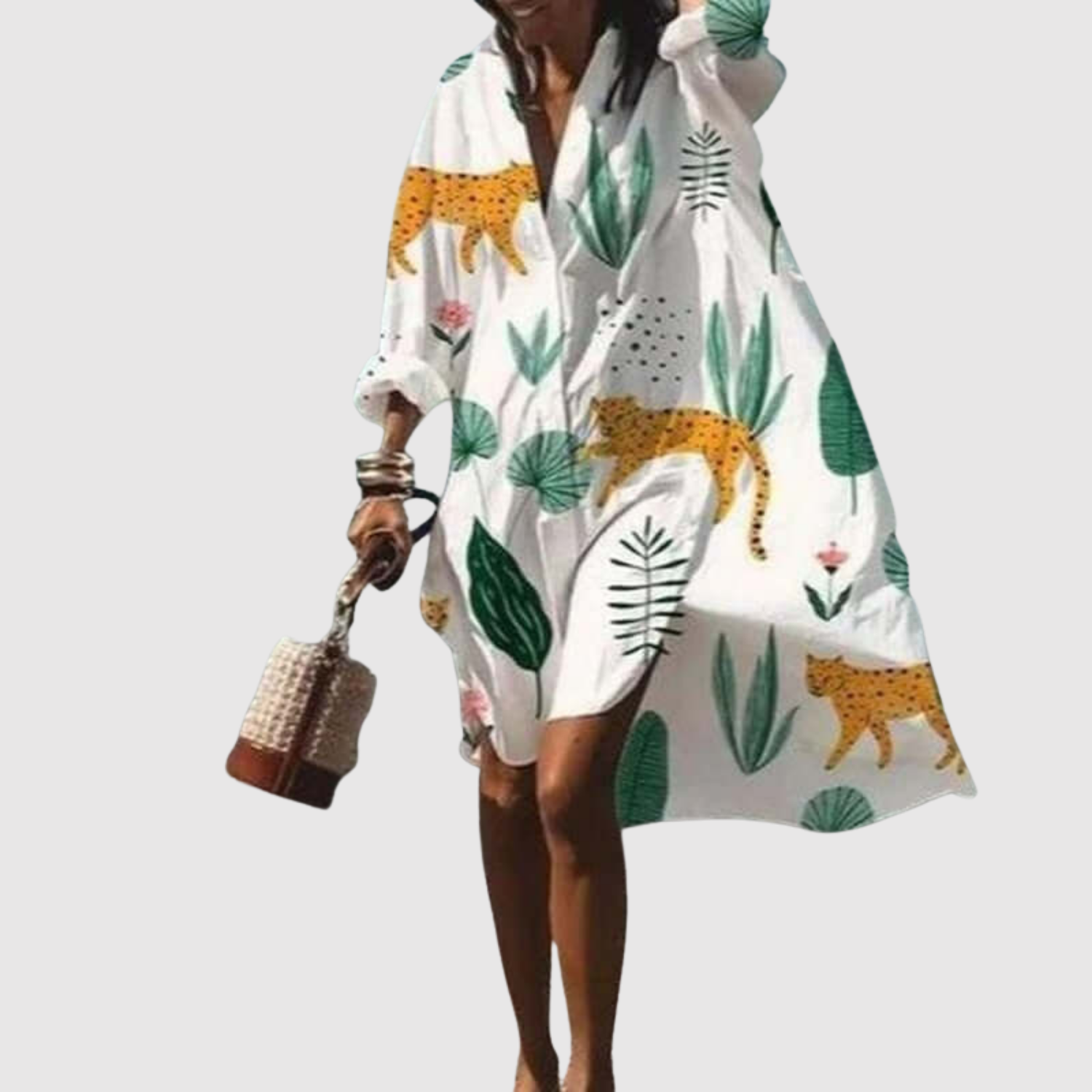 Léna – Robe d'été en coton léger avec imprimé