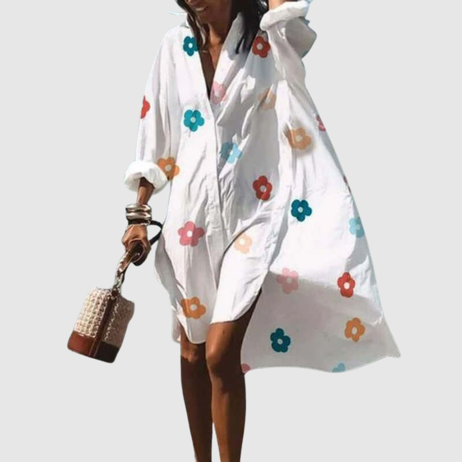 Léna – Robe d'été en coton léger avec imprimé