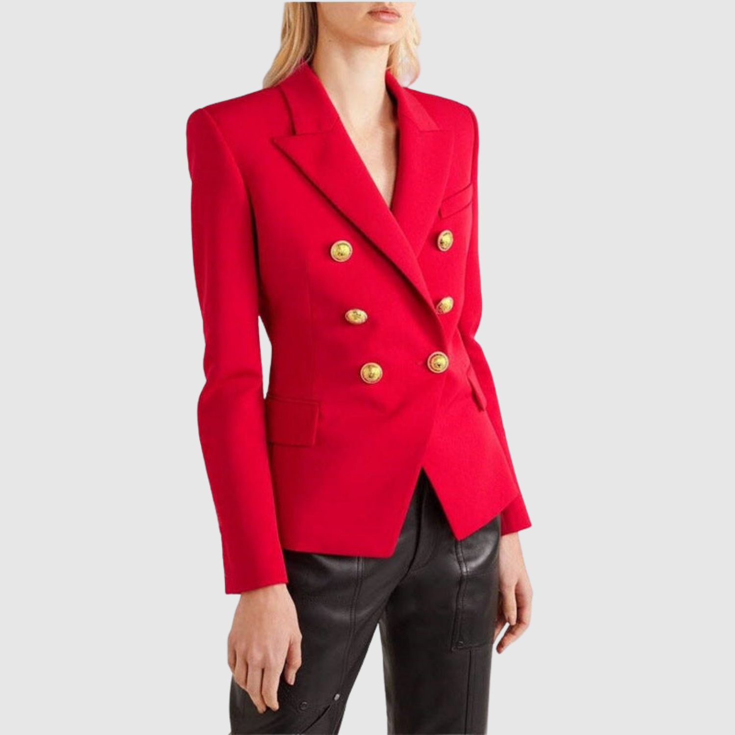 Silvie – Veste bicolore avec boutons dorés