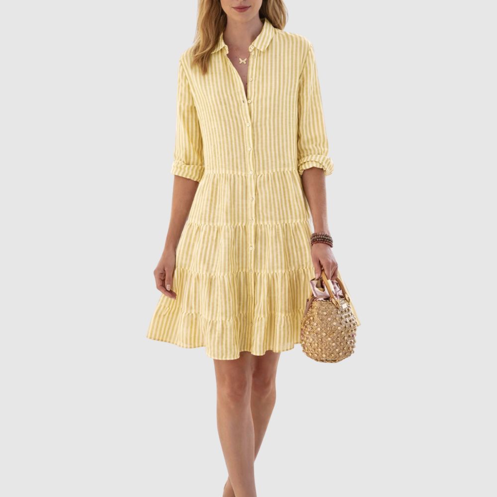 Zoé - Robe chemise à volants au style léger