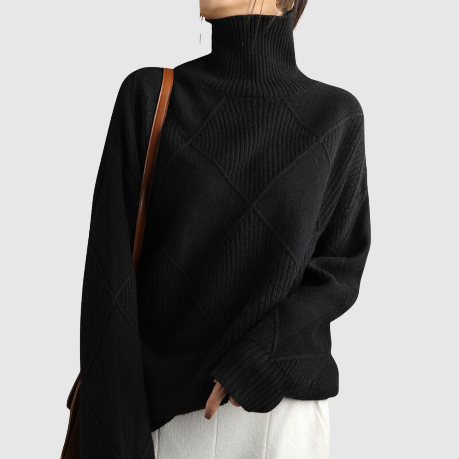 Amelia – Pull élégant avec col montant