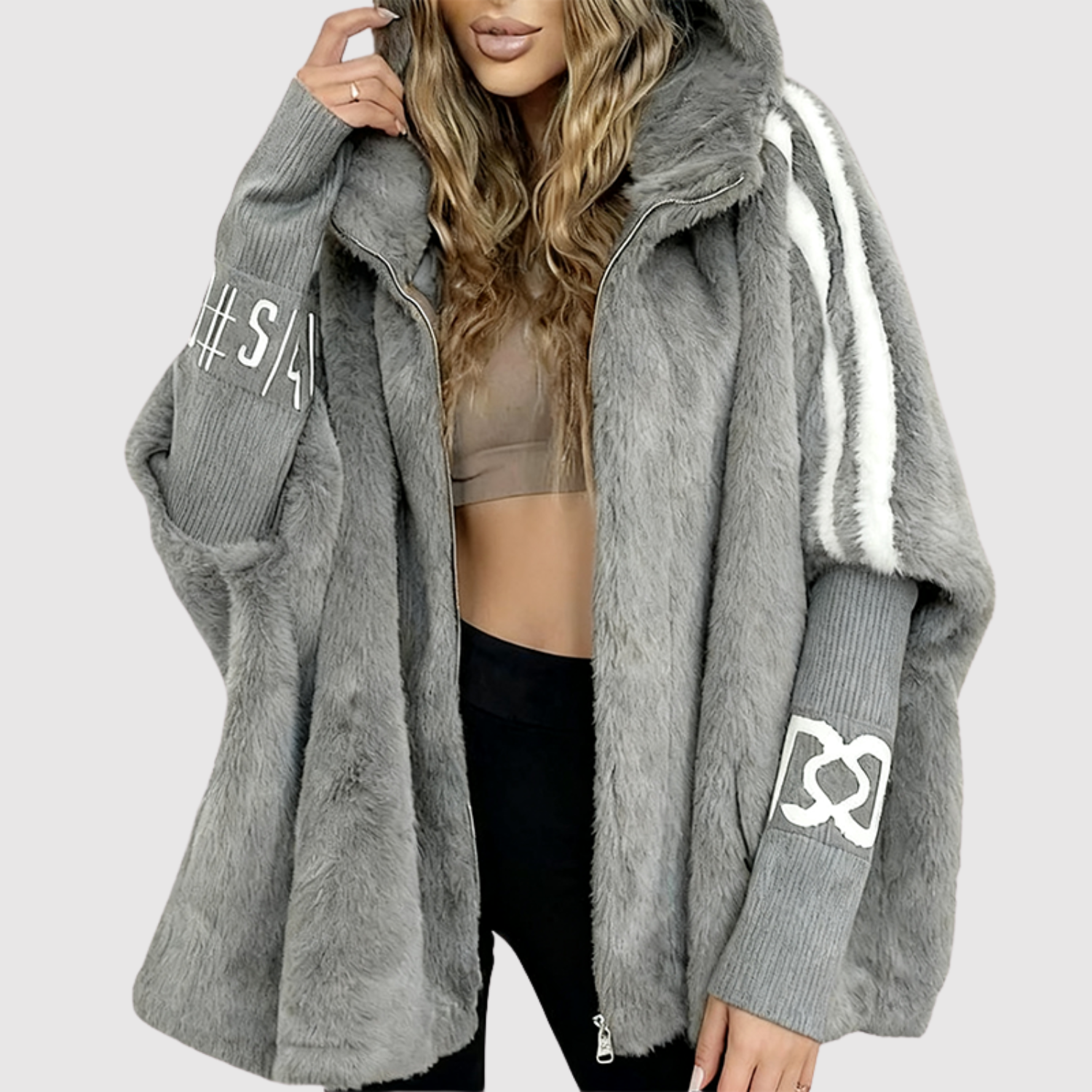 Jelena – Manteau de luxe avec capuche et accent moderne
