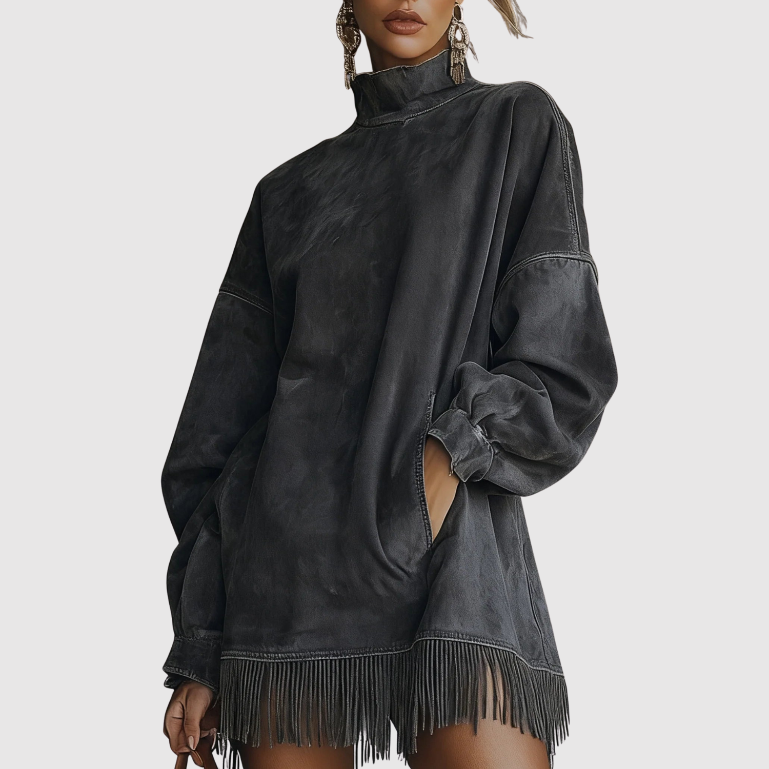 Léna – Robe stylée avec des franges et une coupe décontractée