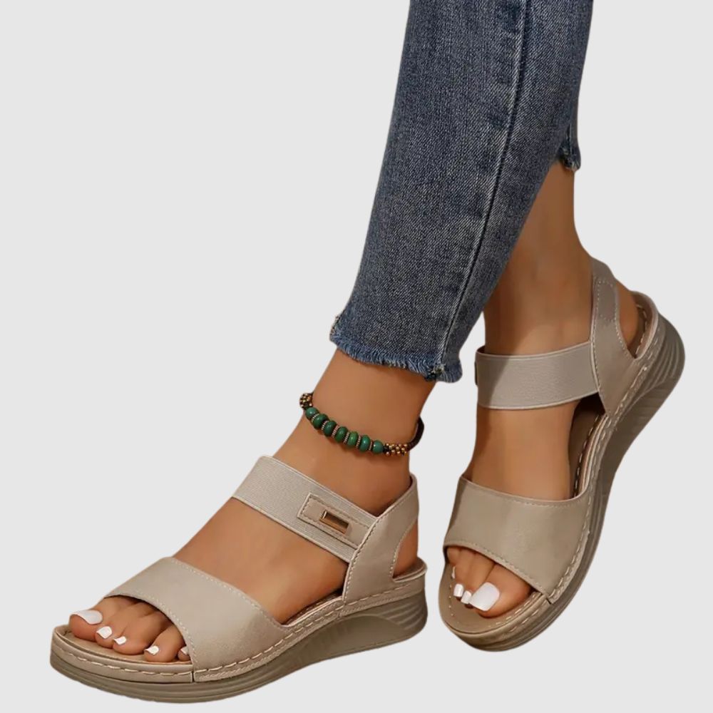 Anna – Sandales compensées orthopédiques à double bride confortable