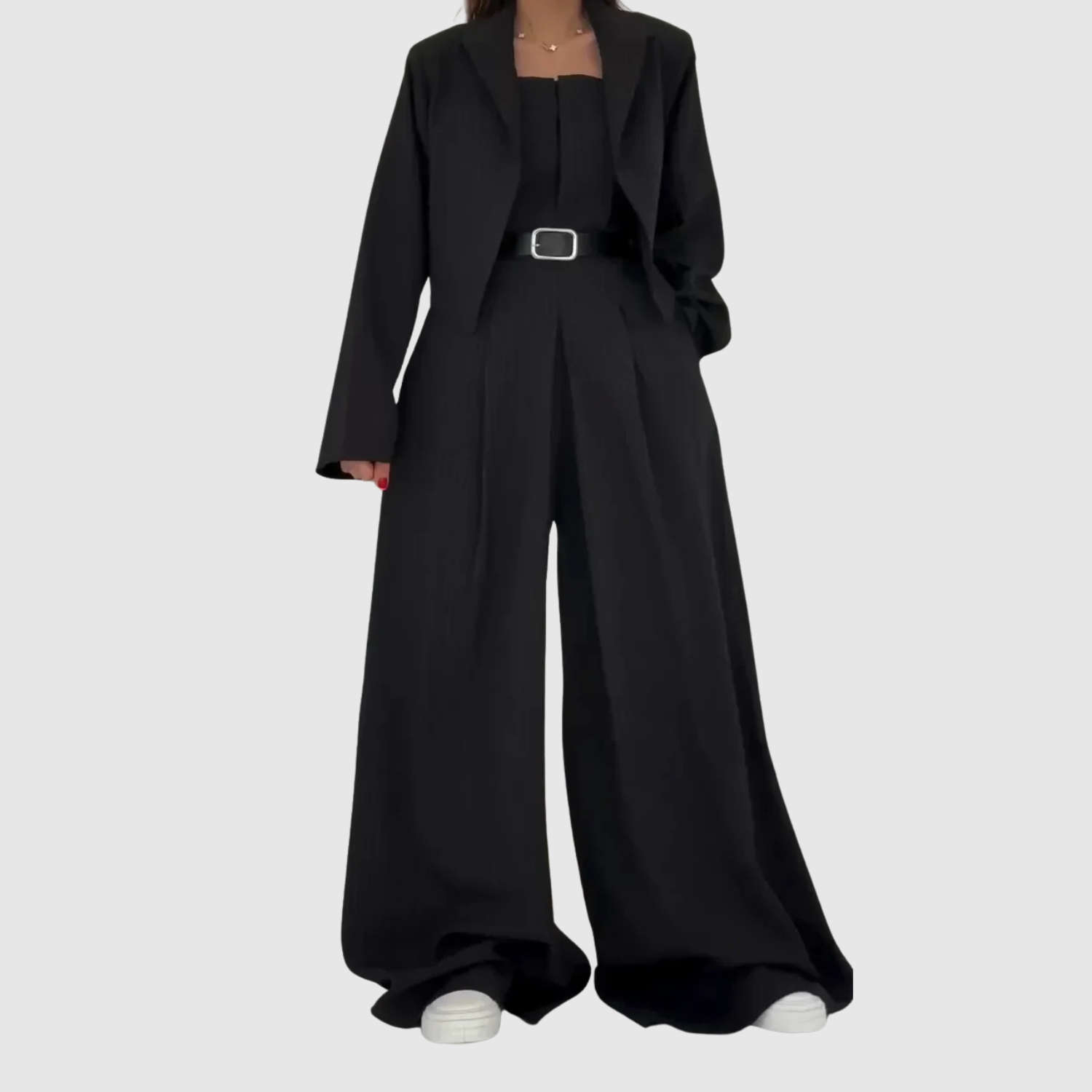 Inès - Combinaison Élégante avec Bustier et Veste Courte