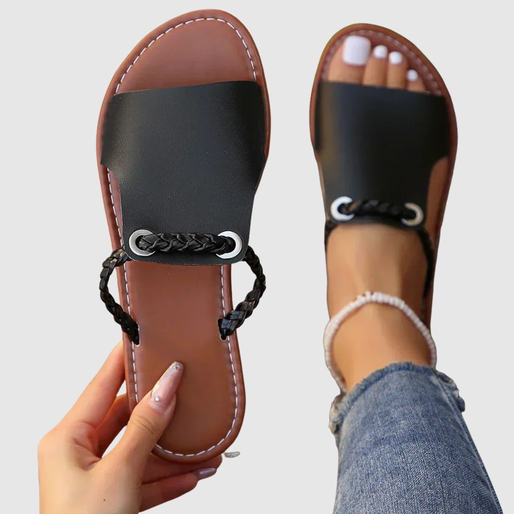 Anna – Sandales orthopédiques plates à détail tressé