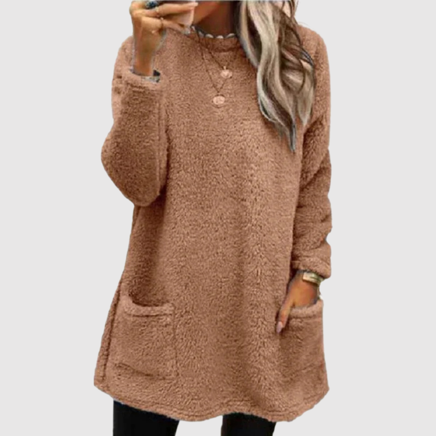 Nora – Sweat-shirt long en polaire douce