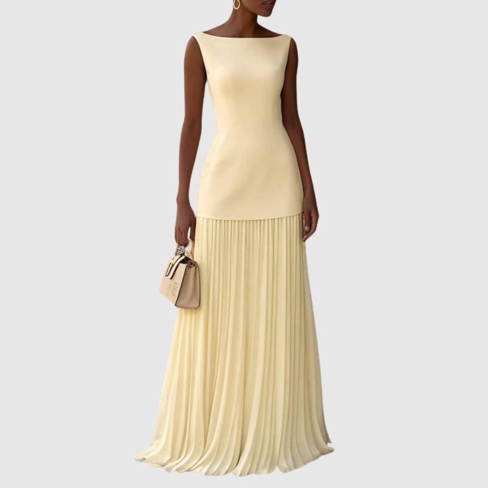 Zoé - Robe maxi plissée élégante
