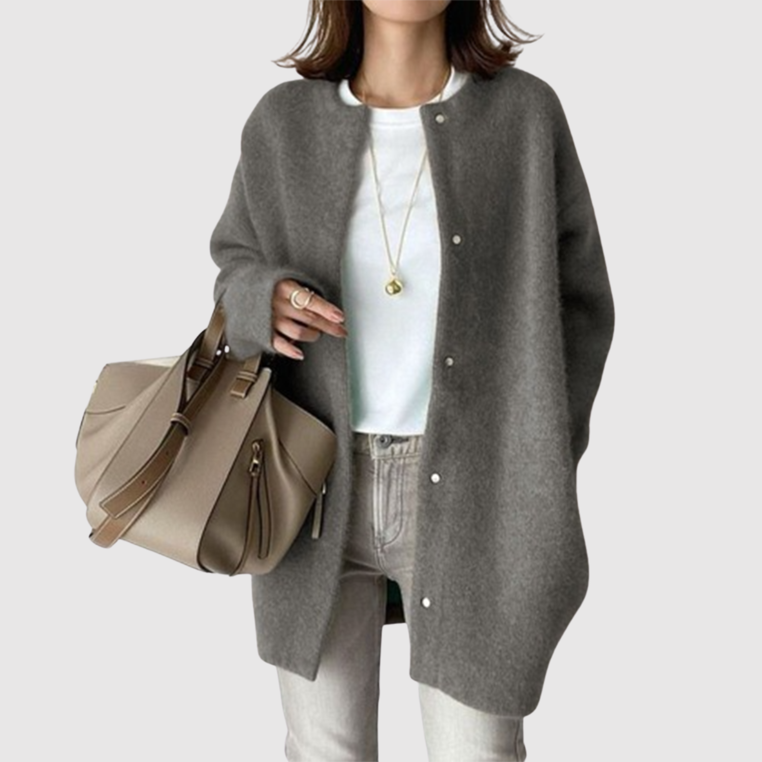 Nora – Cardigan en laine douce au design élégant et décontracté
