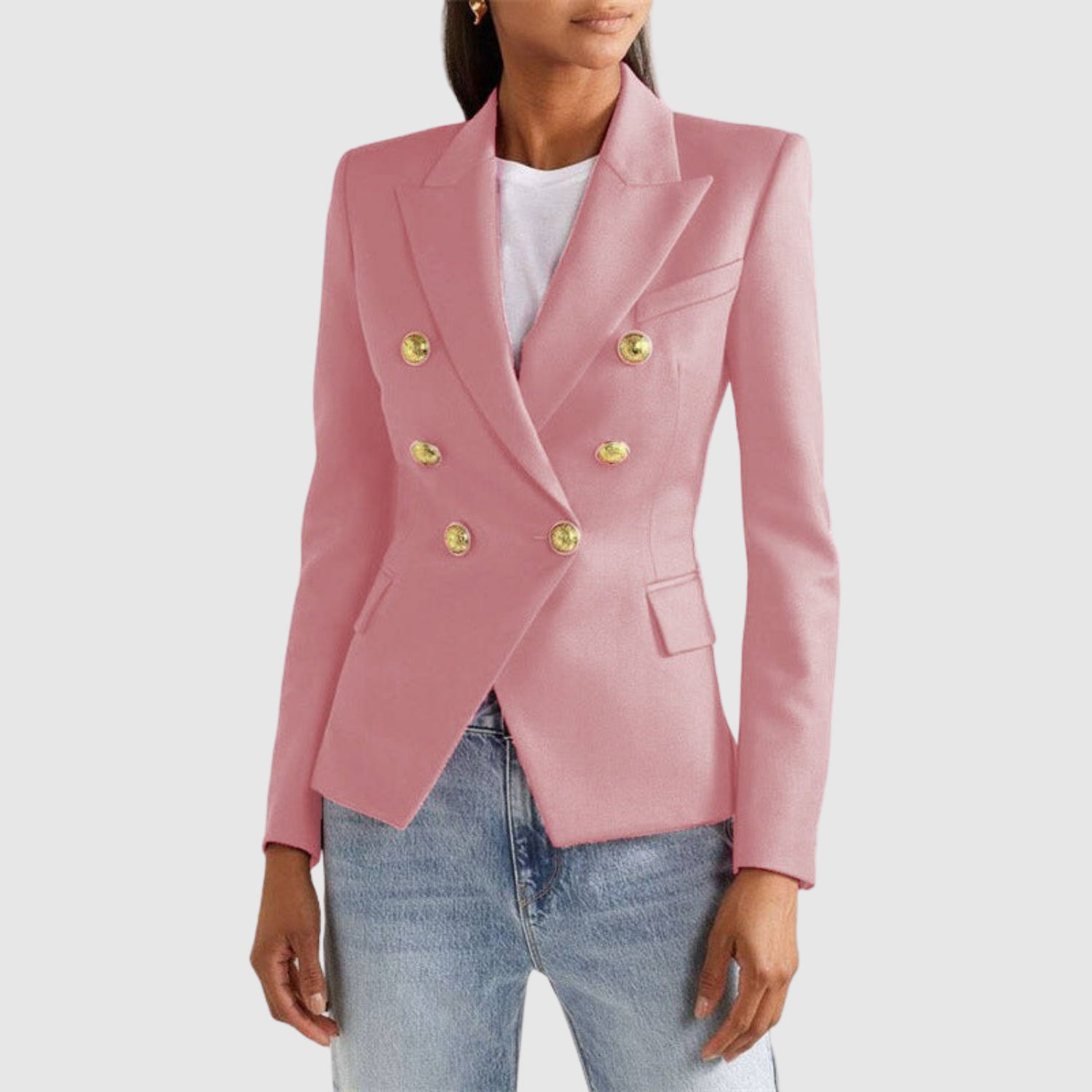 Silvie – Veste bicolore avec boutons dorés