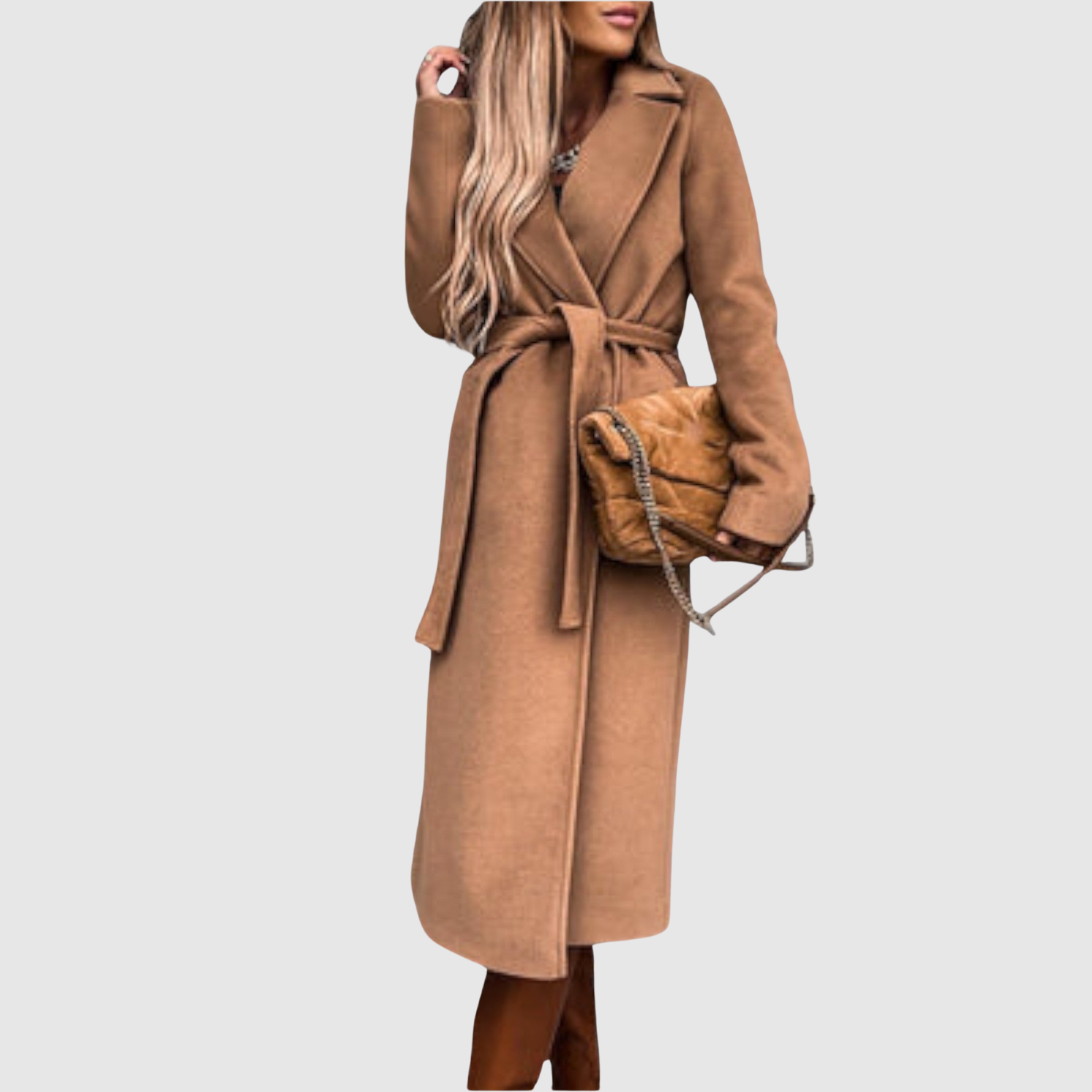 Jelena – Manteau en laine avec ceinture et design minimaliste