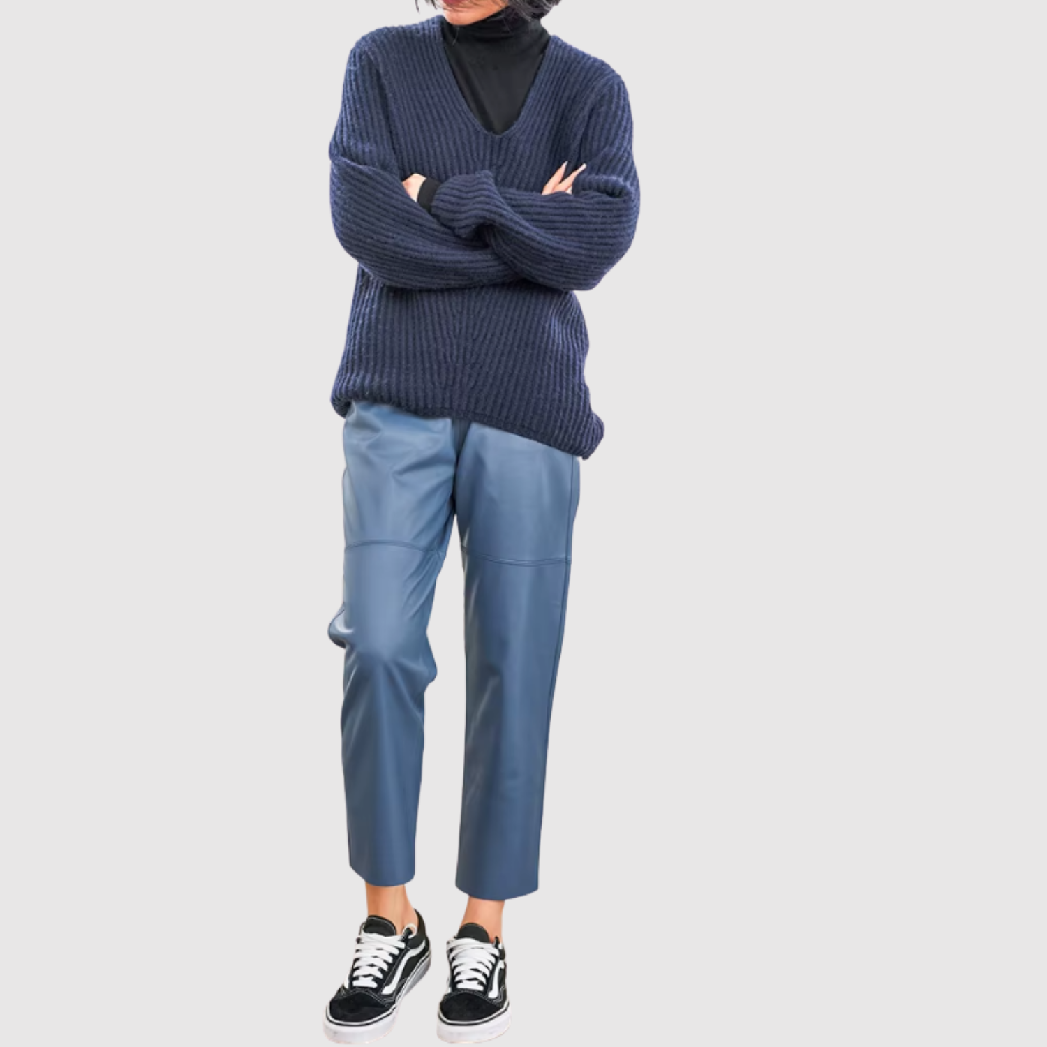 Mira – Pantalon en cuir avec taille élastique