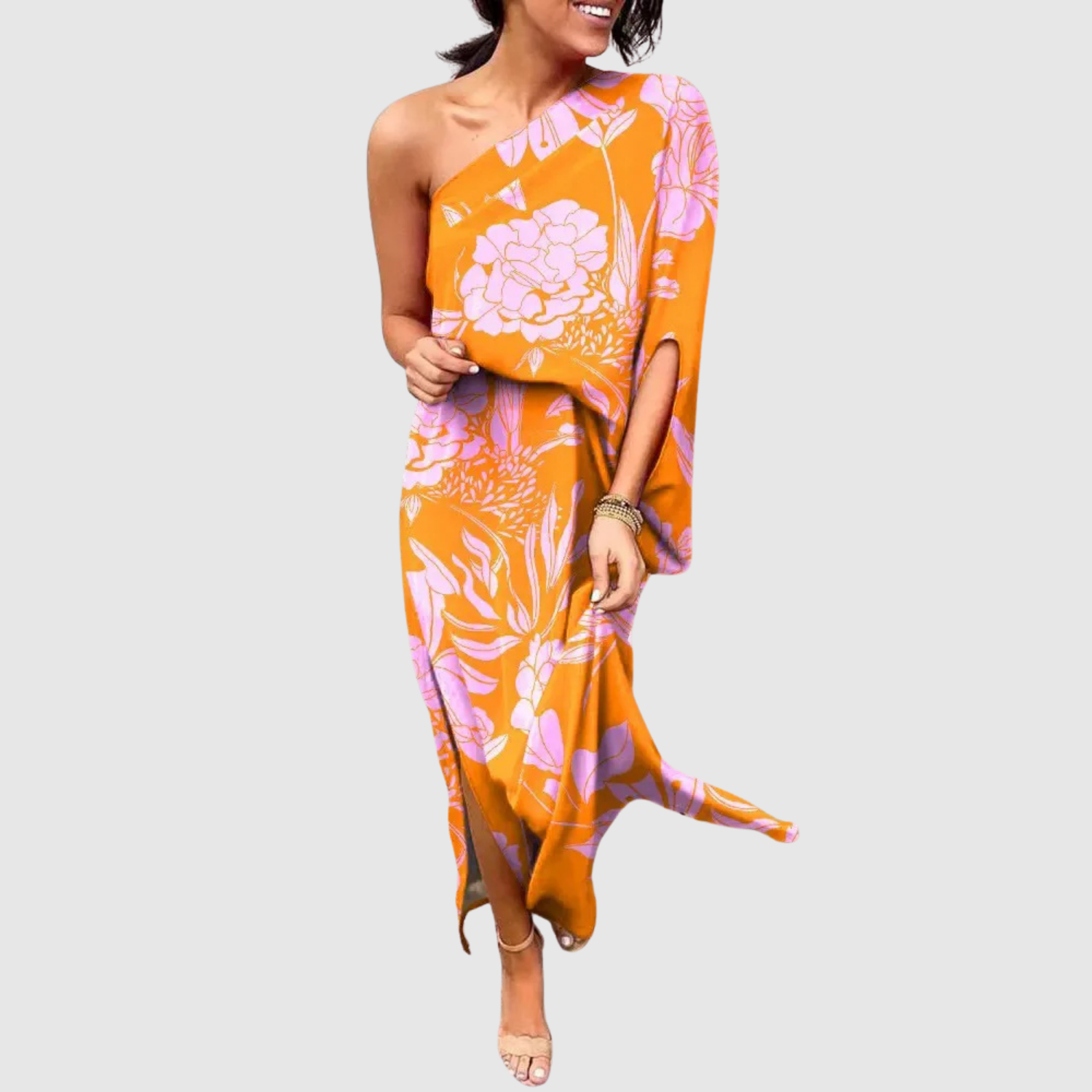 Léna – Robe à coupe asymétrique et motif floral