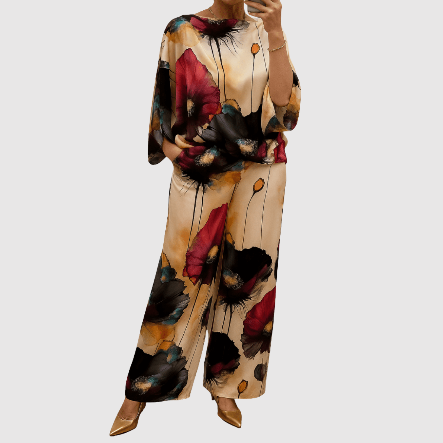 Inès – Ensemble avec des imprimés aquarelle satinés