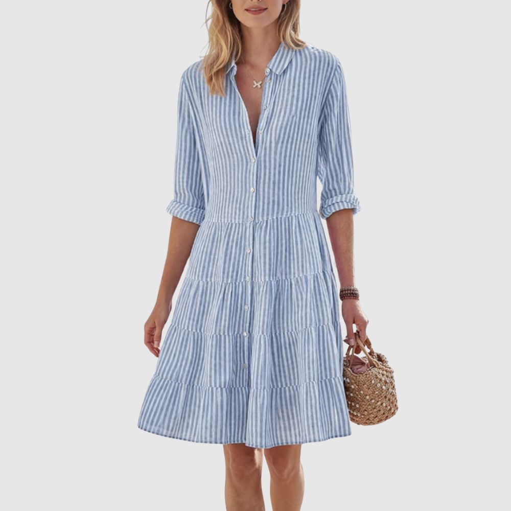 Zoé - Robe chemise à volants au style léger