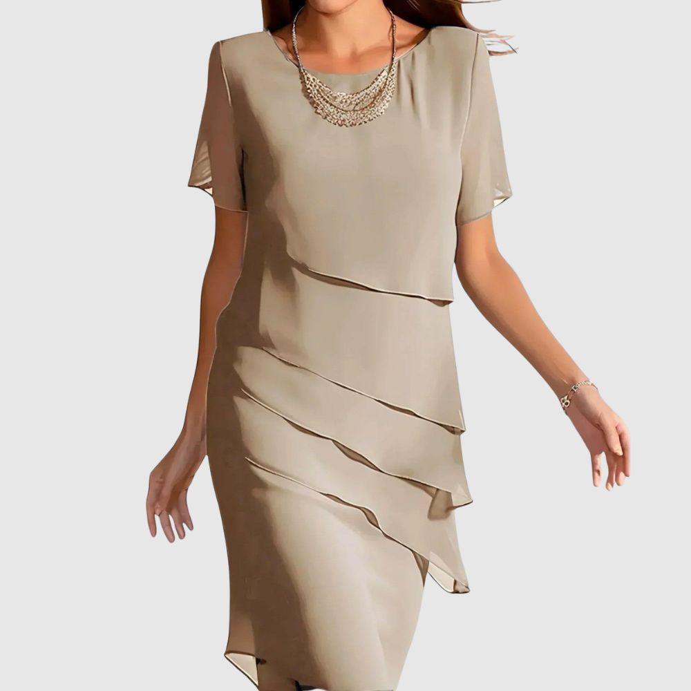 Zoé - Robe midi élégante à couches