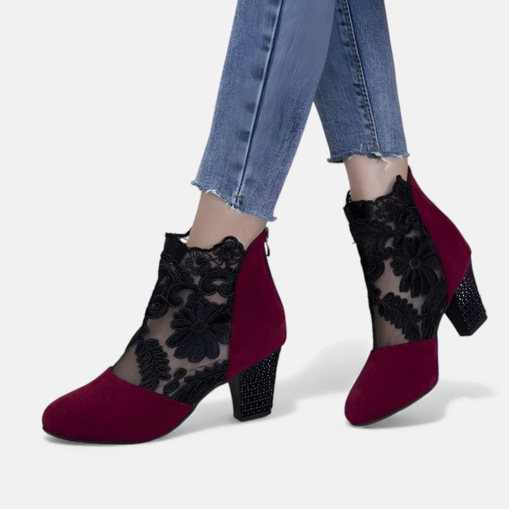 Magdalena – Bottines à talons pour femmes avec dentelle