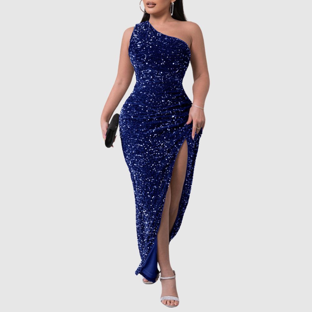 Zoé - Robe asymétrique en sequins