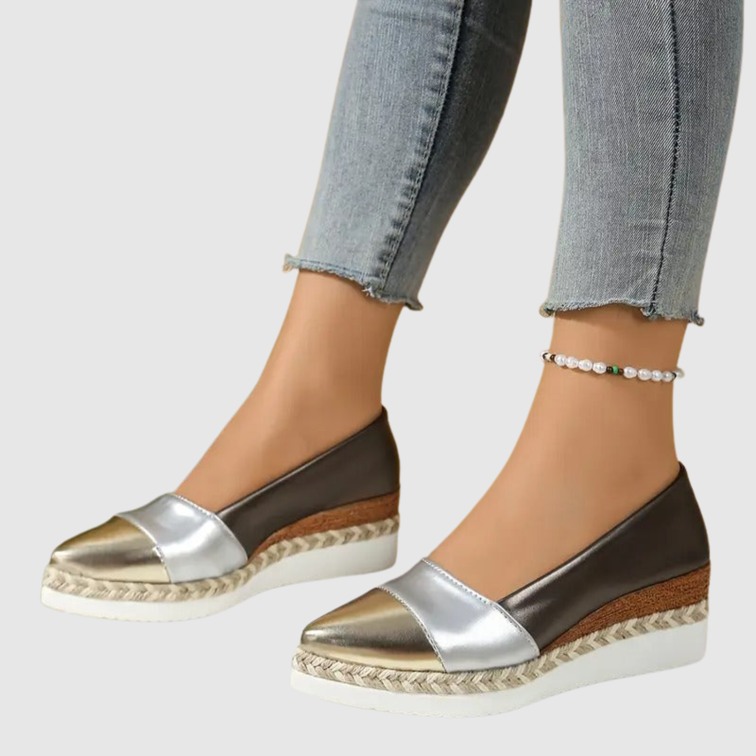 Léa - Chaussures orthopédiques pour femmes à talons avec finition métallique