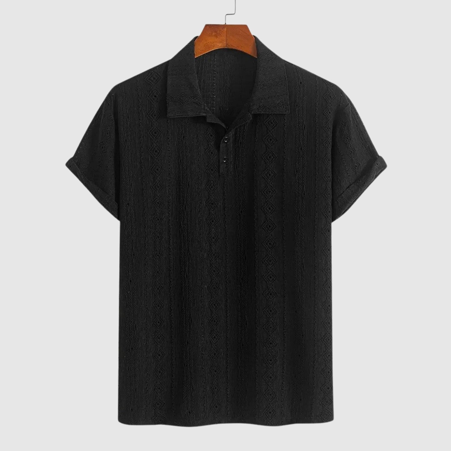 Lucas – Polo délicatement tissé avec un motif texturé