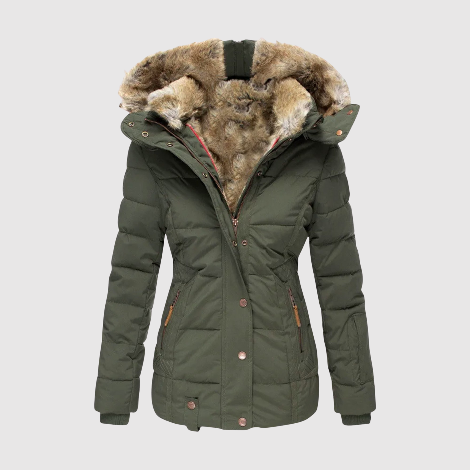 Jelena – Parka avec une silhouette cintrée et un col en fourrure
