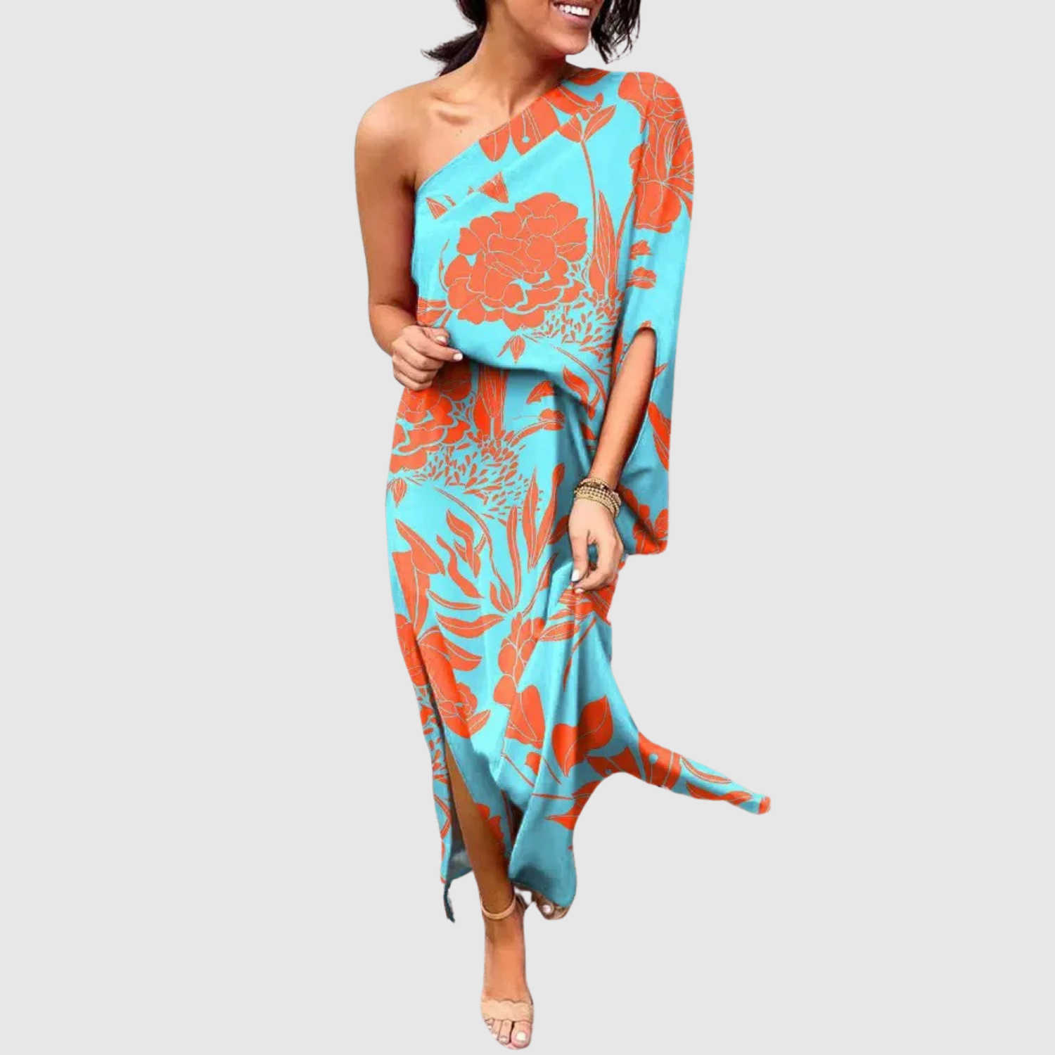 Léna – Robe à coupe asymétrique et motif floral
