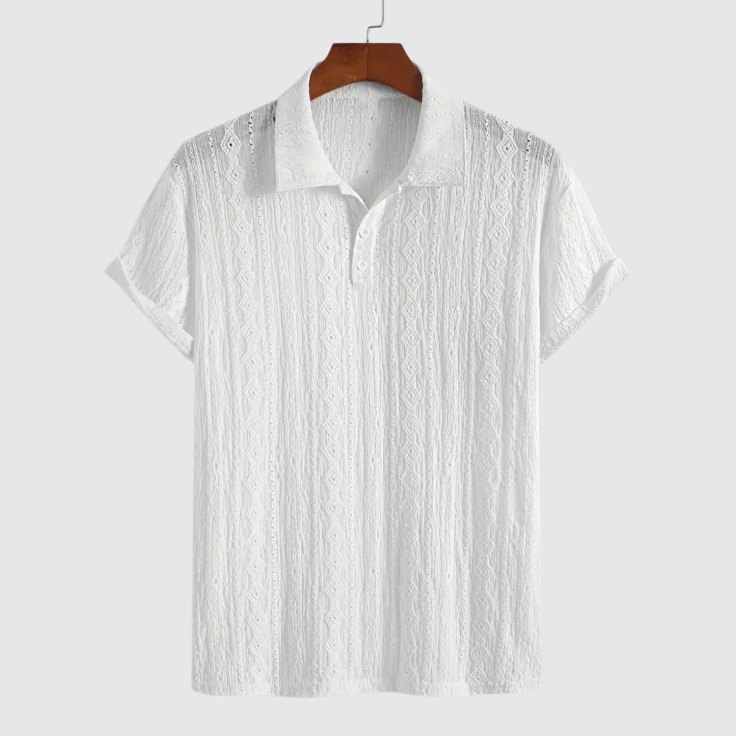 Lucas – Polo délicatement tissé avec un motif texturé