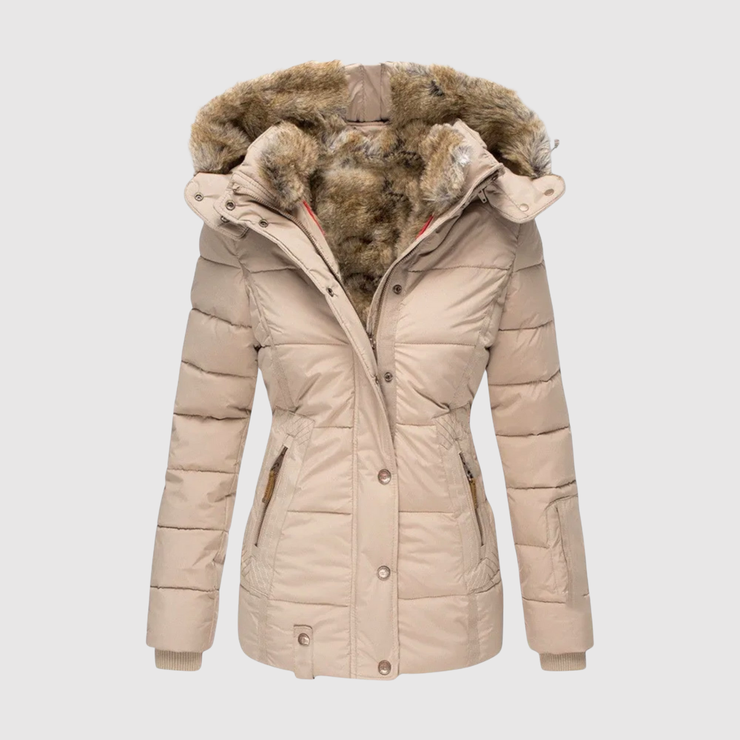 Jelena – Parka avec une silhouette cintrée et un col en fourrure