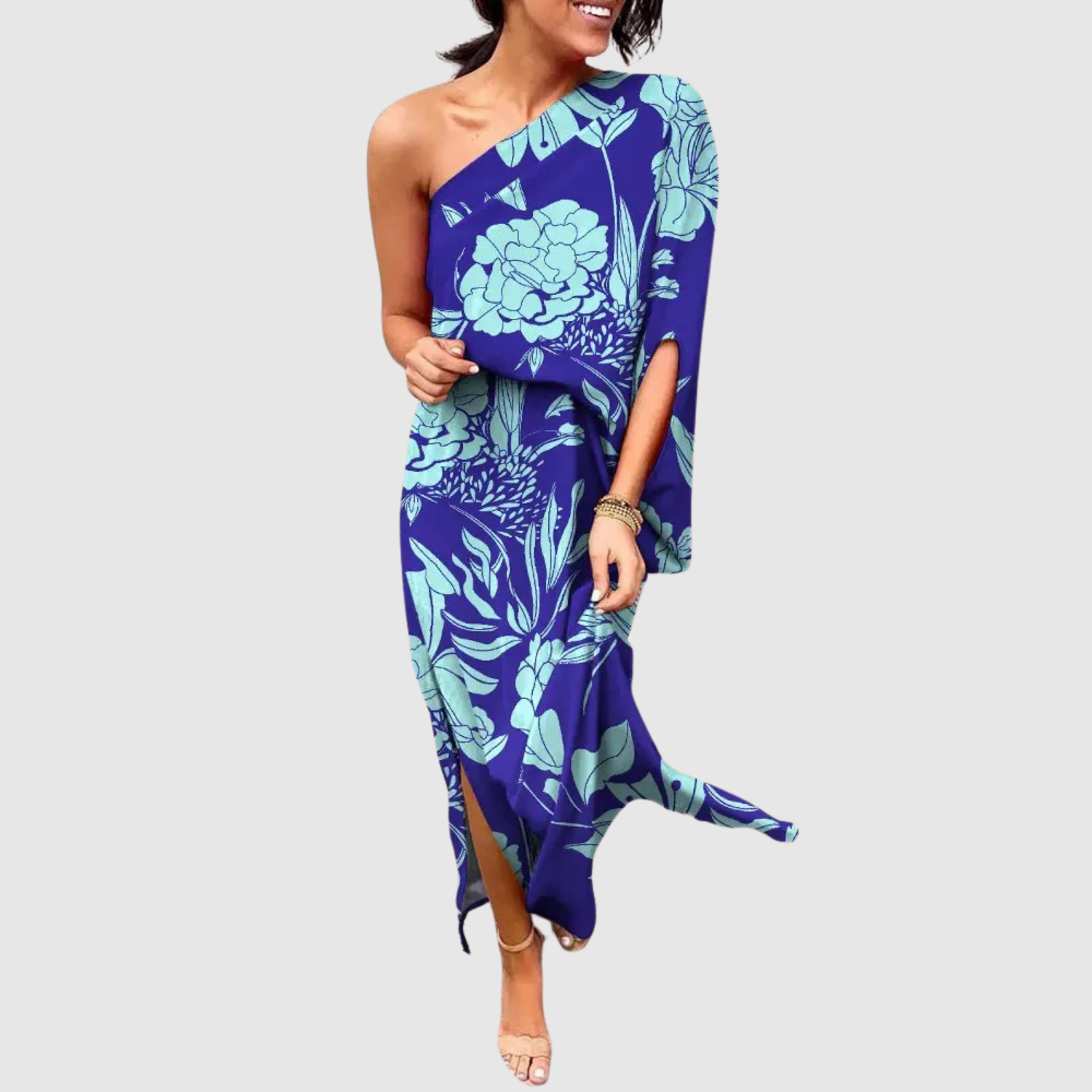 Léna – Robe à coupe asymétrique et motif floral