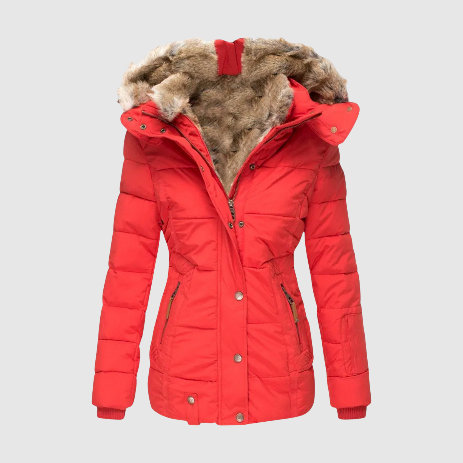Jelena – Parka avec une silhouette cintrée et un col en fourrure