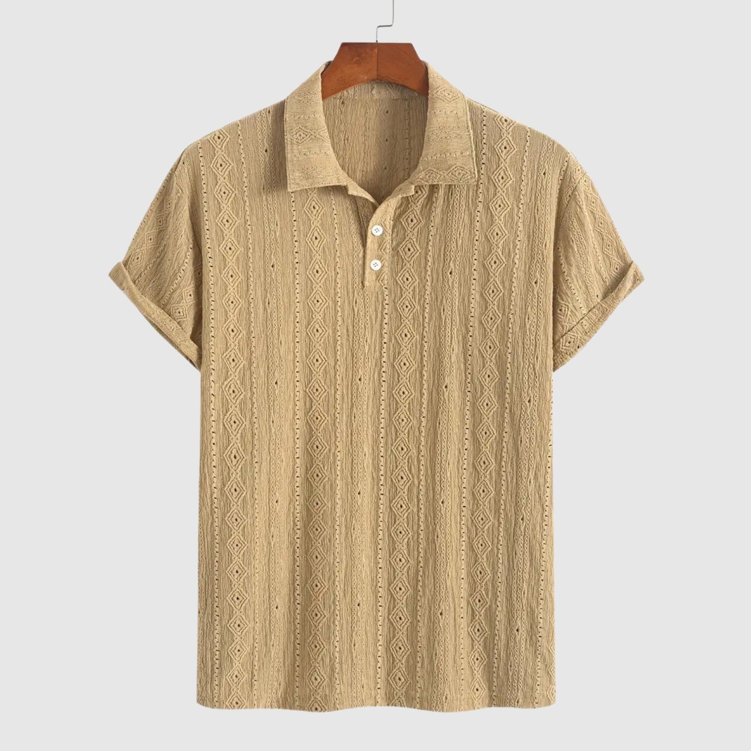Lucas – Polo délicatement tissé avec un motif texturé