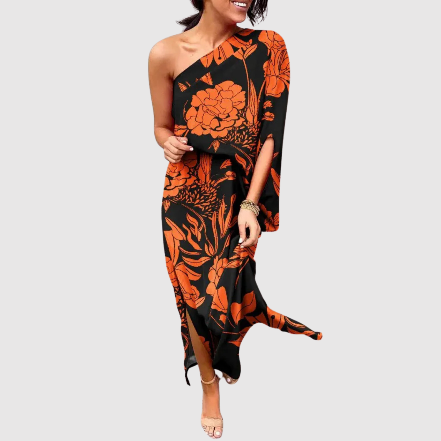 Léna – Robe à coupe asymétrique et motif floral