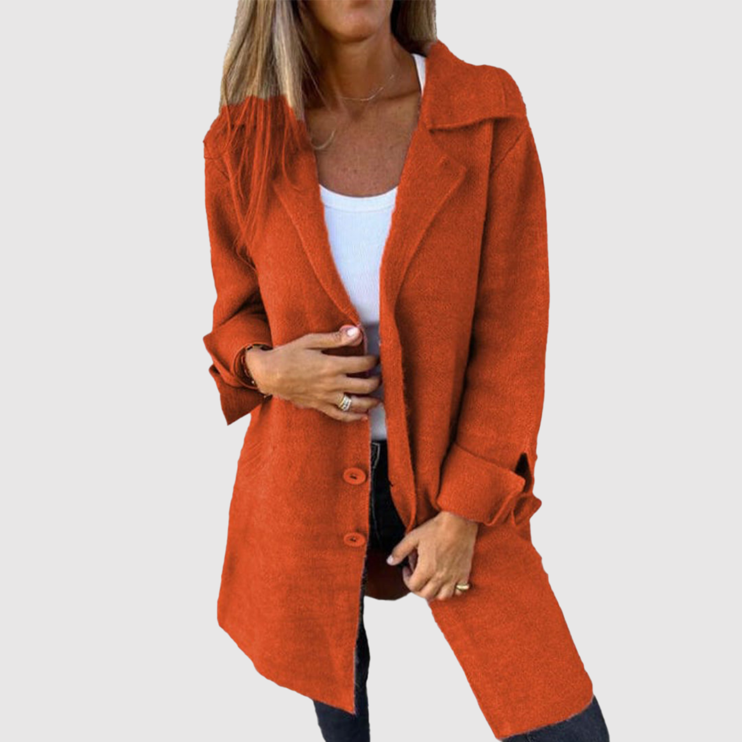 Jelena - Long manteau pour femmes avec des boutons
