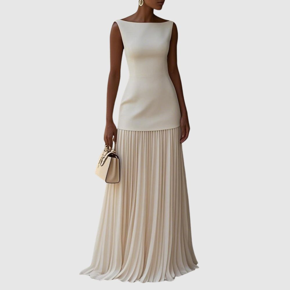 Zoé - Robe maxi plissée élégante