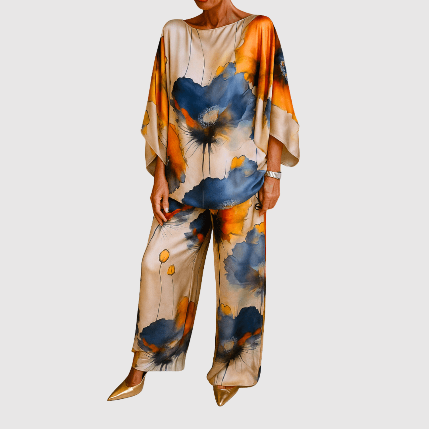 Inès – Ensemble avec des imprimés aquarelle satinés