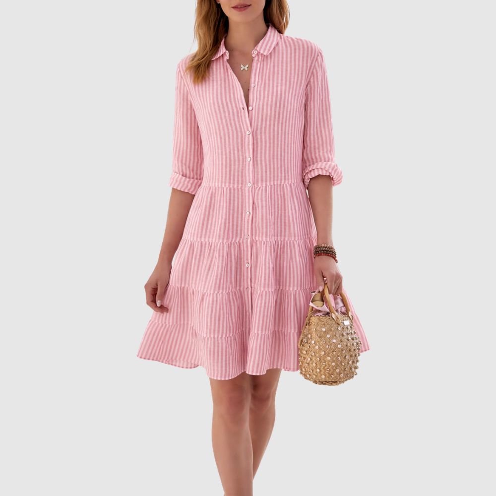 Zoé - Robe chemise à volants au style léger
