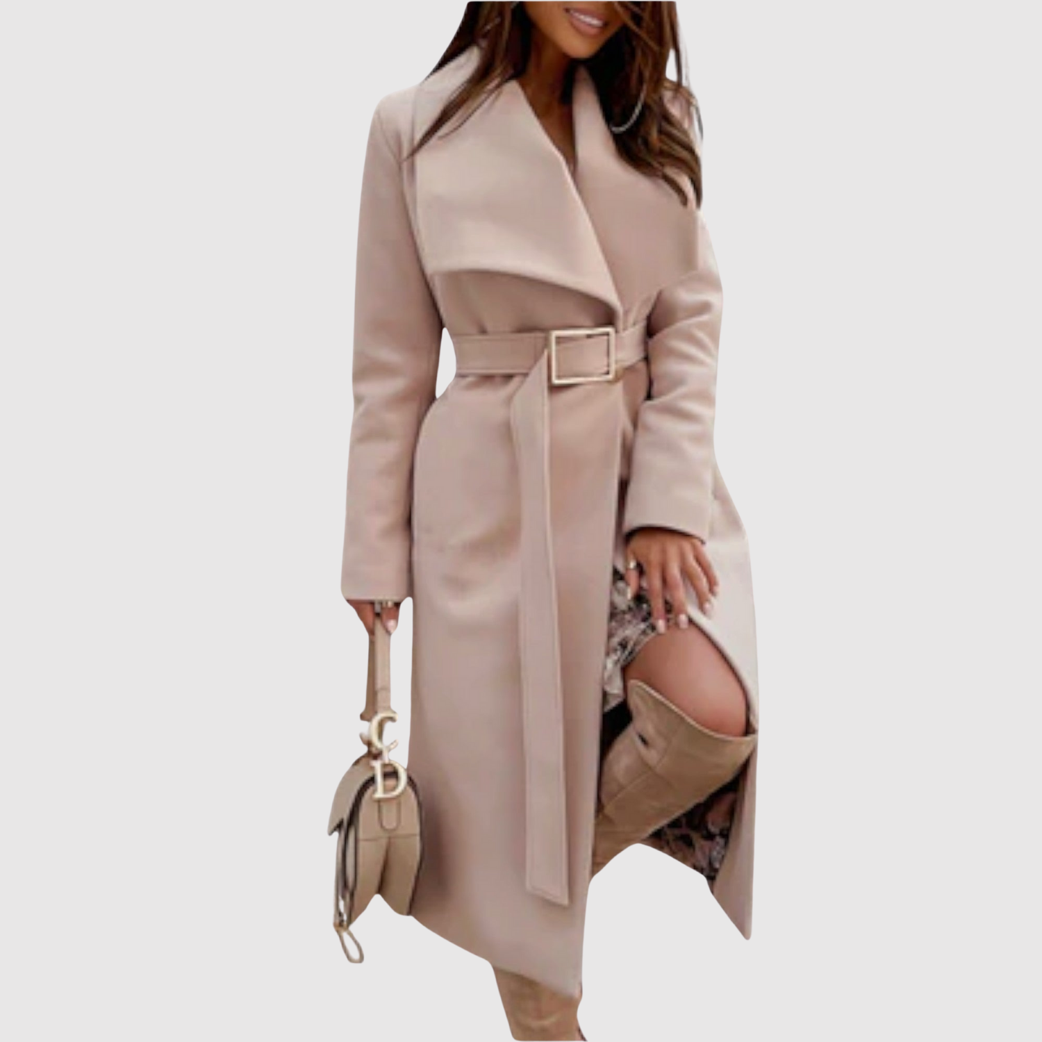 Jelena – Manteau en laine classique avec ceinture et revers
