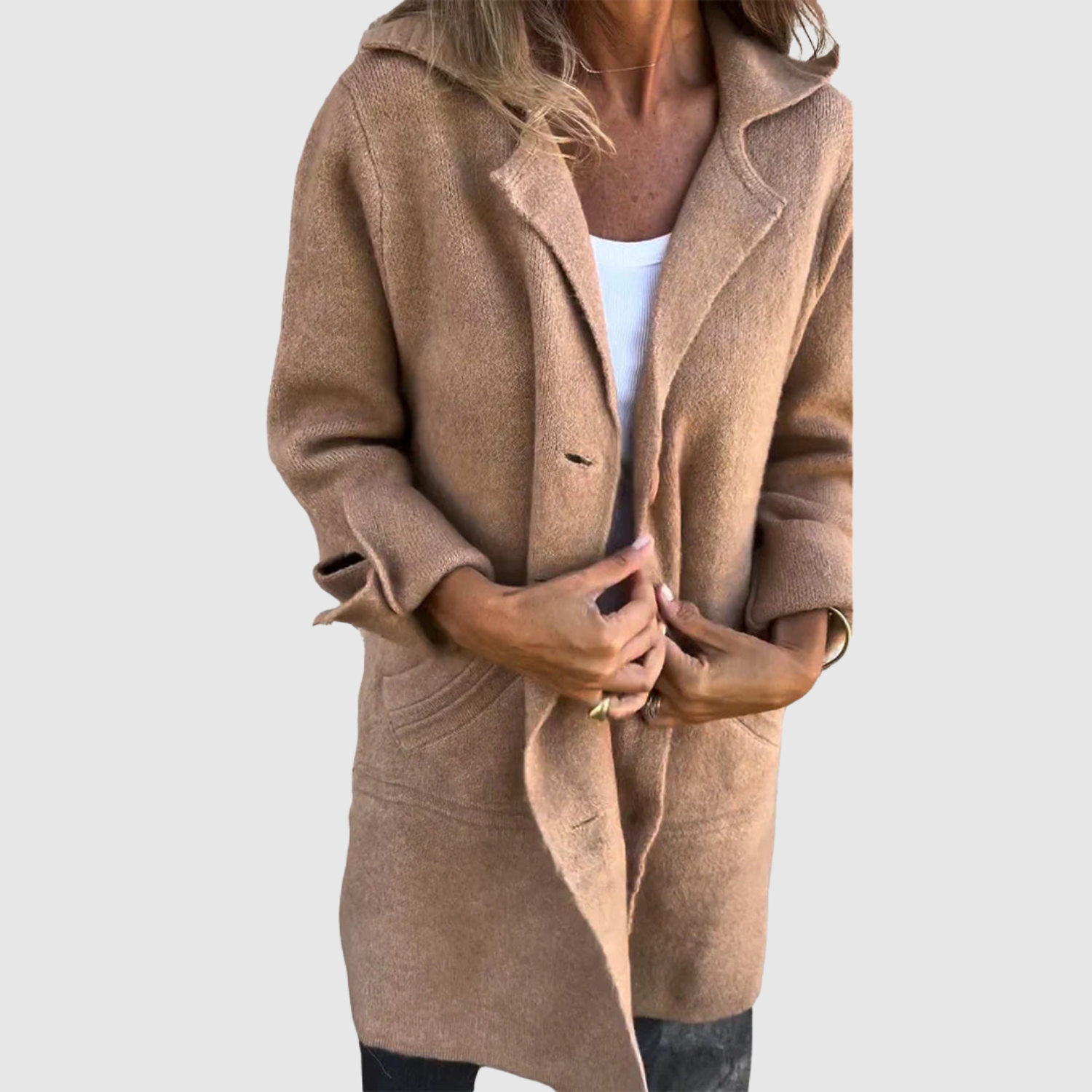 Jelena - Long manteau pour femmes avec des boutons