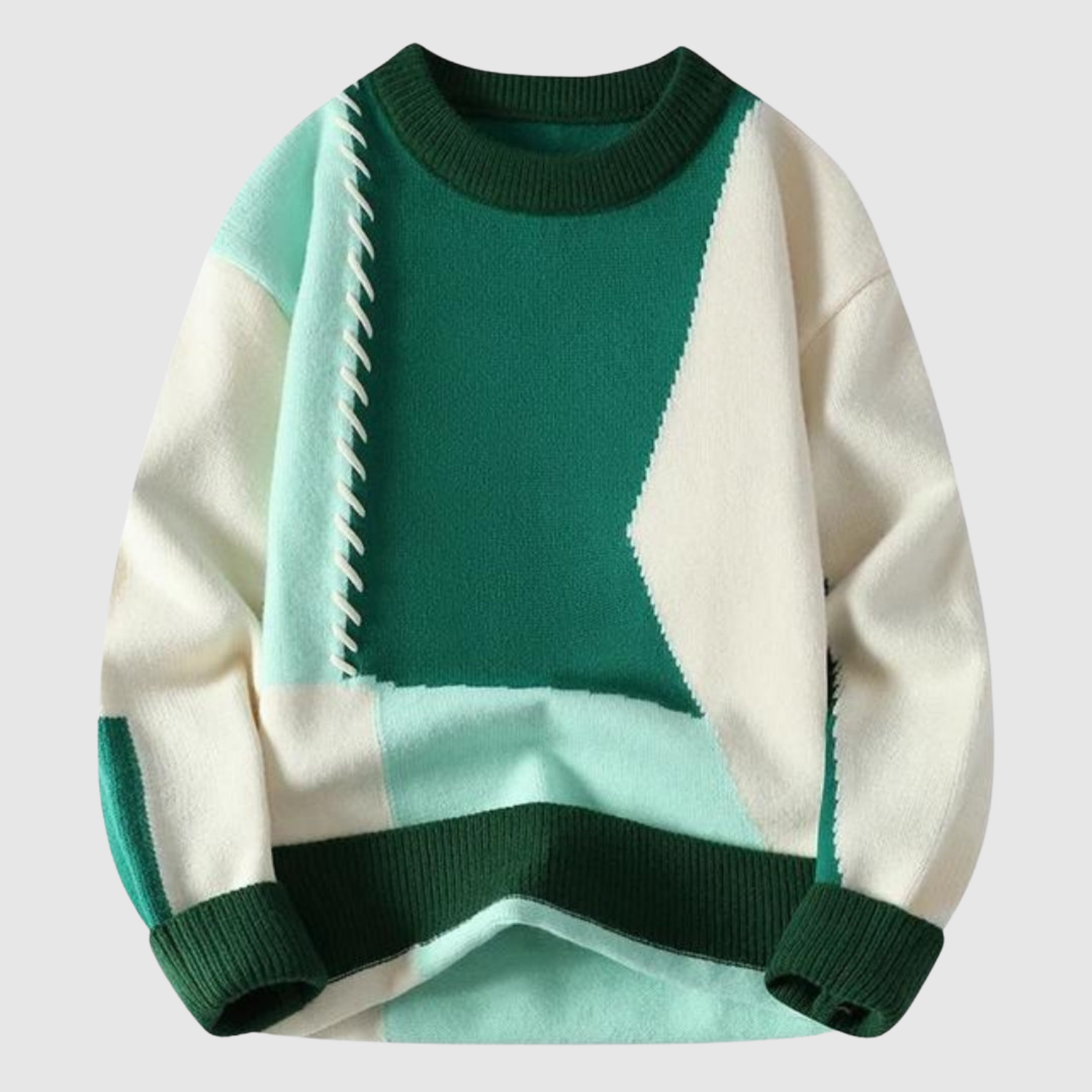 Daniel – Pull coloré avec des détails en patchwork
