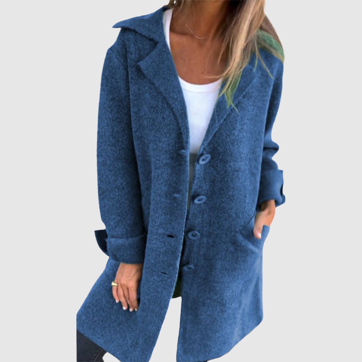 Jelena - Long manteau pour femmes avec des boutons