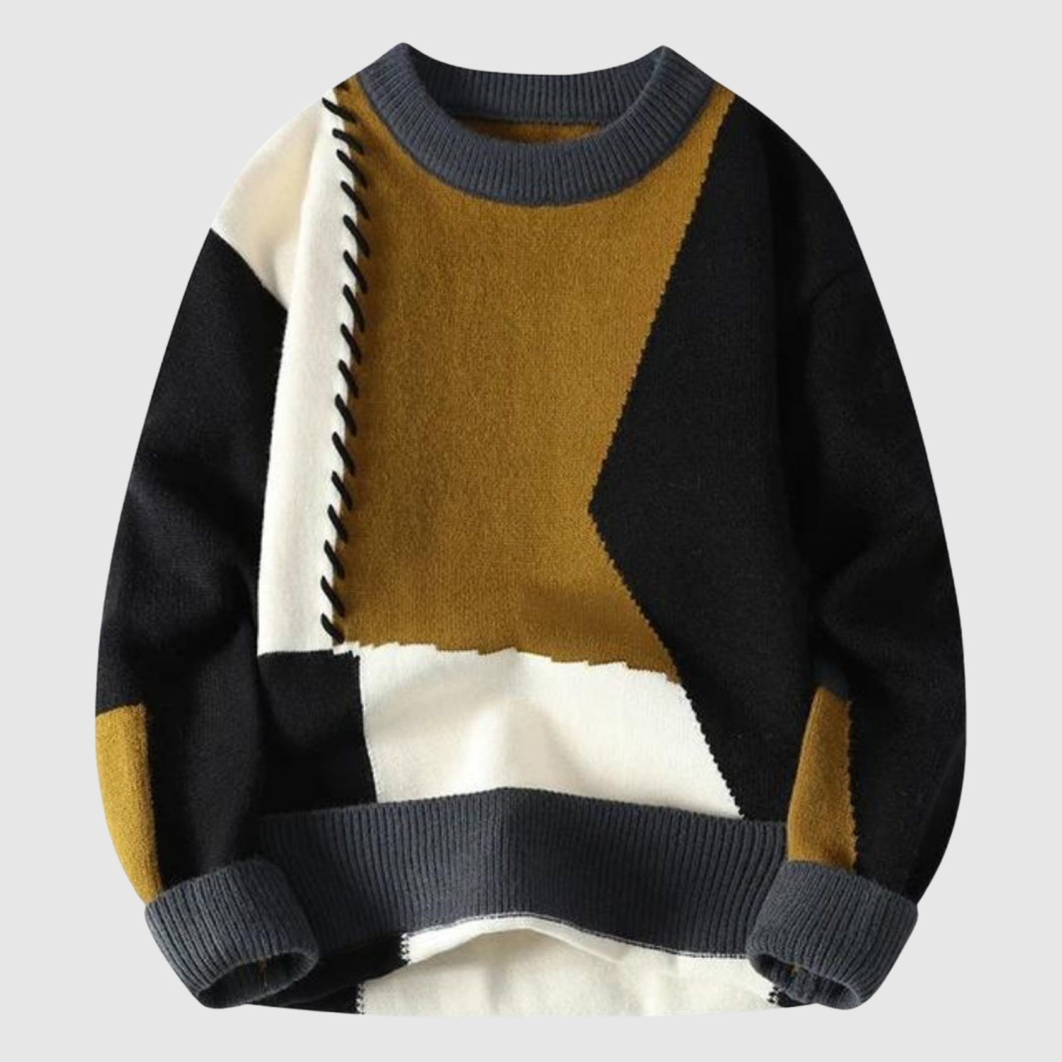 Daniel – Pull coloré avec des détails en patchwork